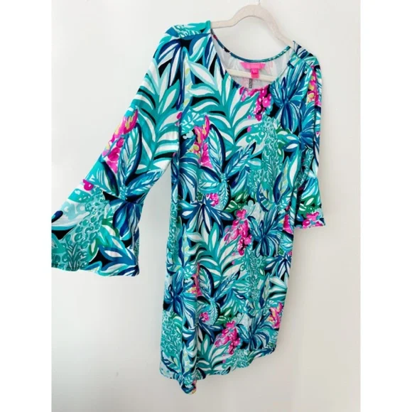 Lilly Pulitzer Ophelia Swing Dress Maldives Green Hype It Up - Picture 8 of 9